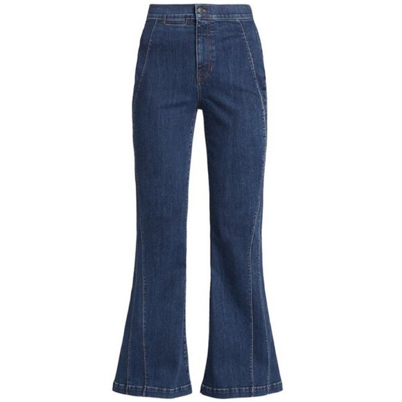 💕VERONICA BEARD Sheridan Exaggerated Flare High Rise Jeans Washed Oxford 26 NWT - Picture 10 of 16